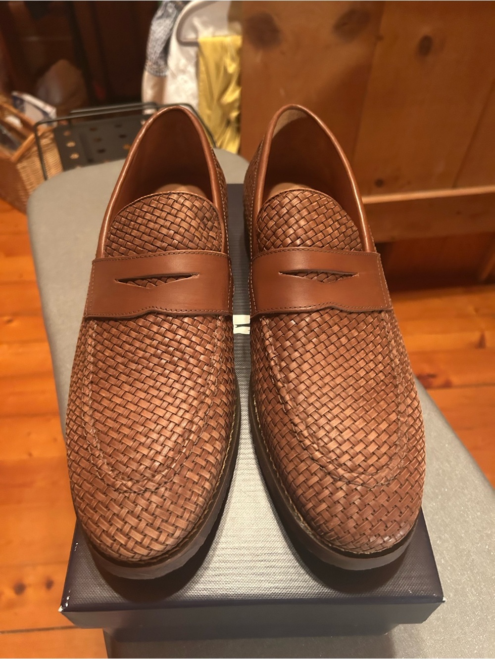 Johnnie O Men's J-Flex Coronado Woven Leather Penny Loafer